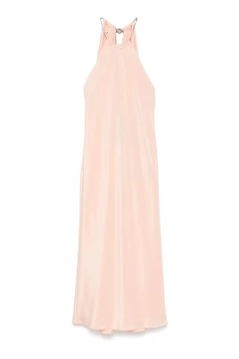 Persika Rosa Halterneck Cape Klänning