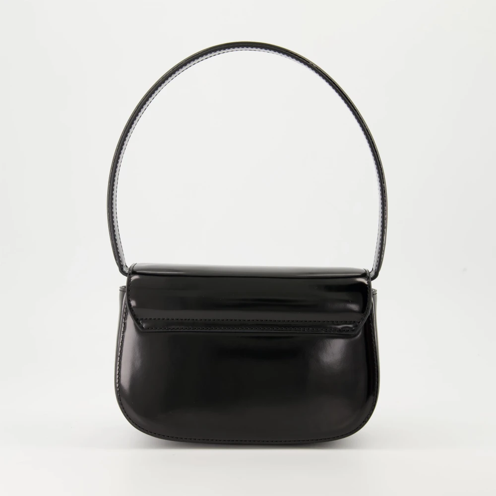 Diesel Zwarte leren schoudertas Black Dames
