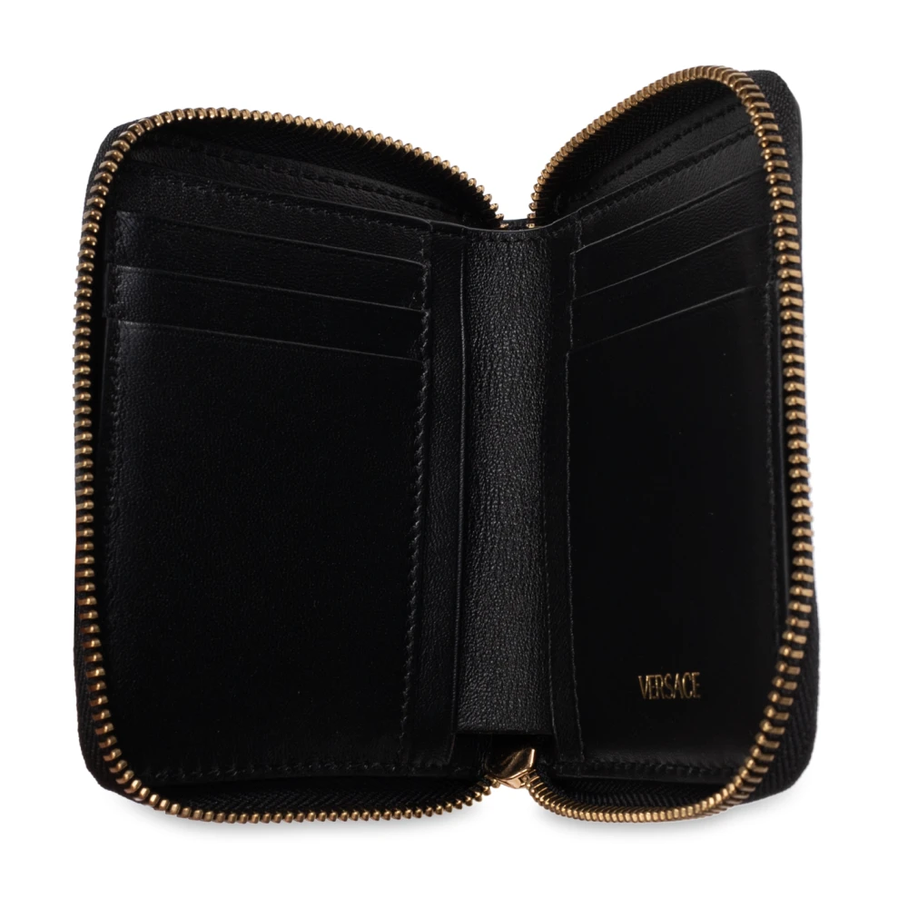 Versace Leren portemonnee Black Dames