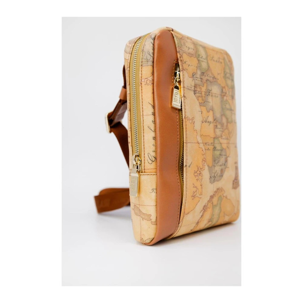 Alviero Martini 1a Classe Stijlvolle leren tas met synthetische accenten Beige Heren