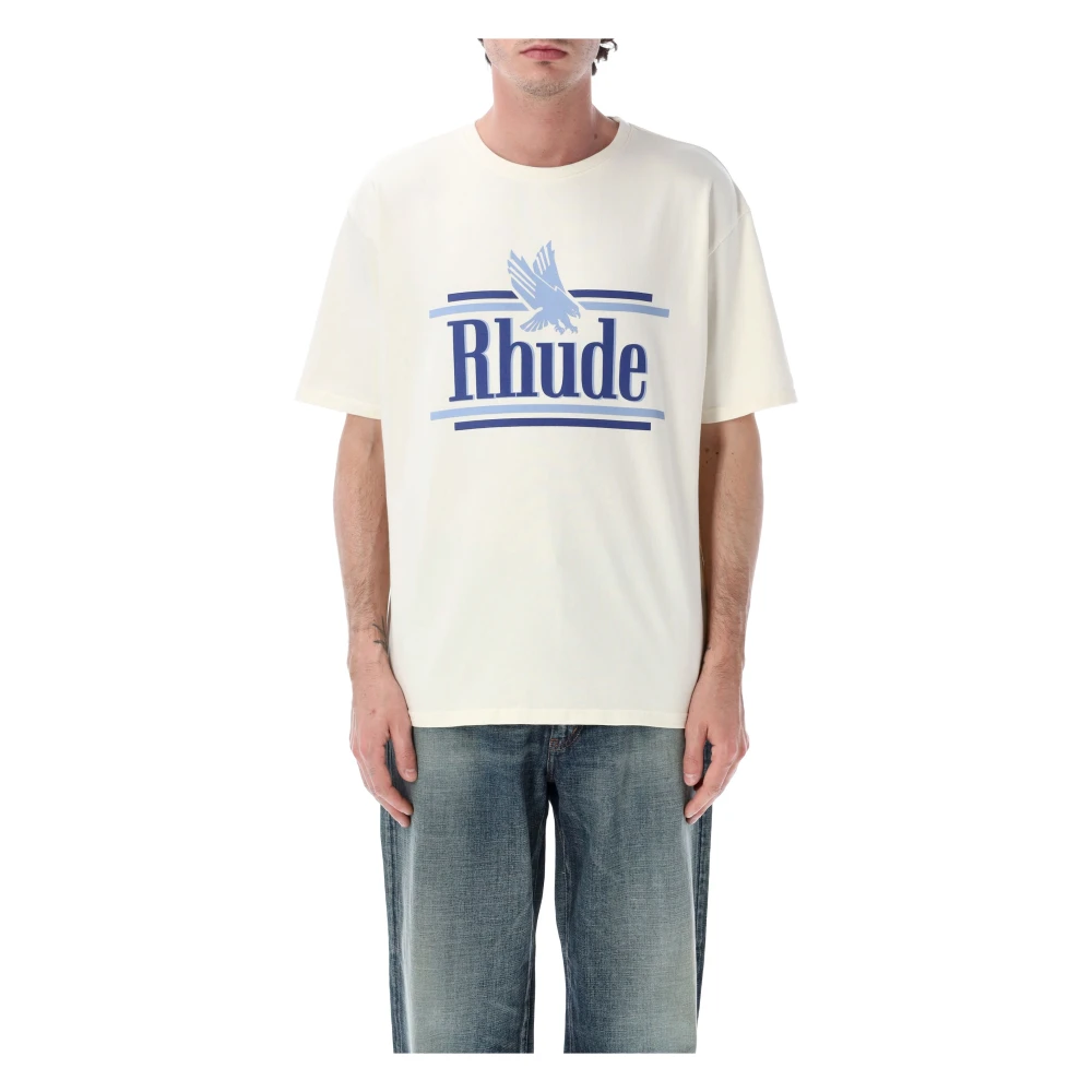 Rhude Men's White T-Shirts, S, Rossa Tee