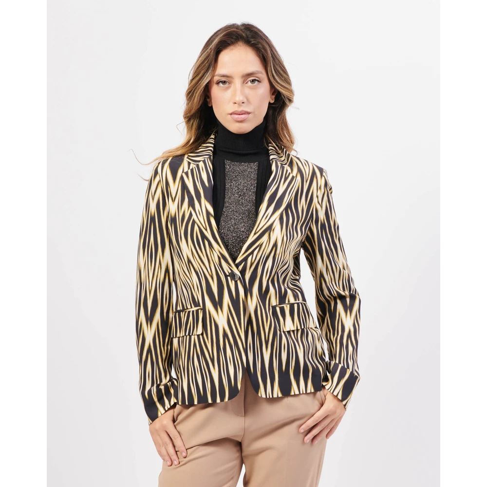 Gerry Weber Kleurrijke jas met enkele knoop Multicolor Dames