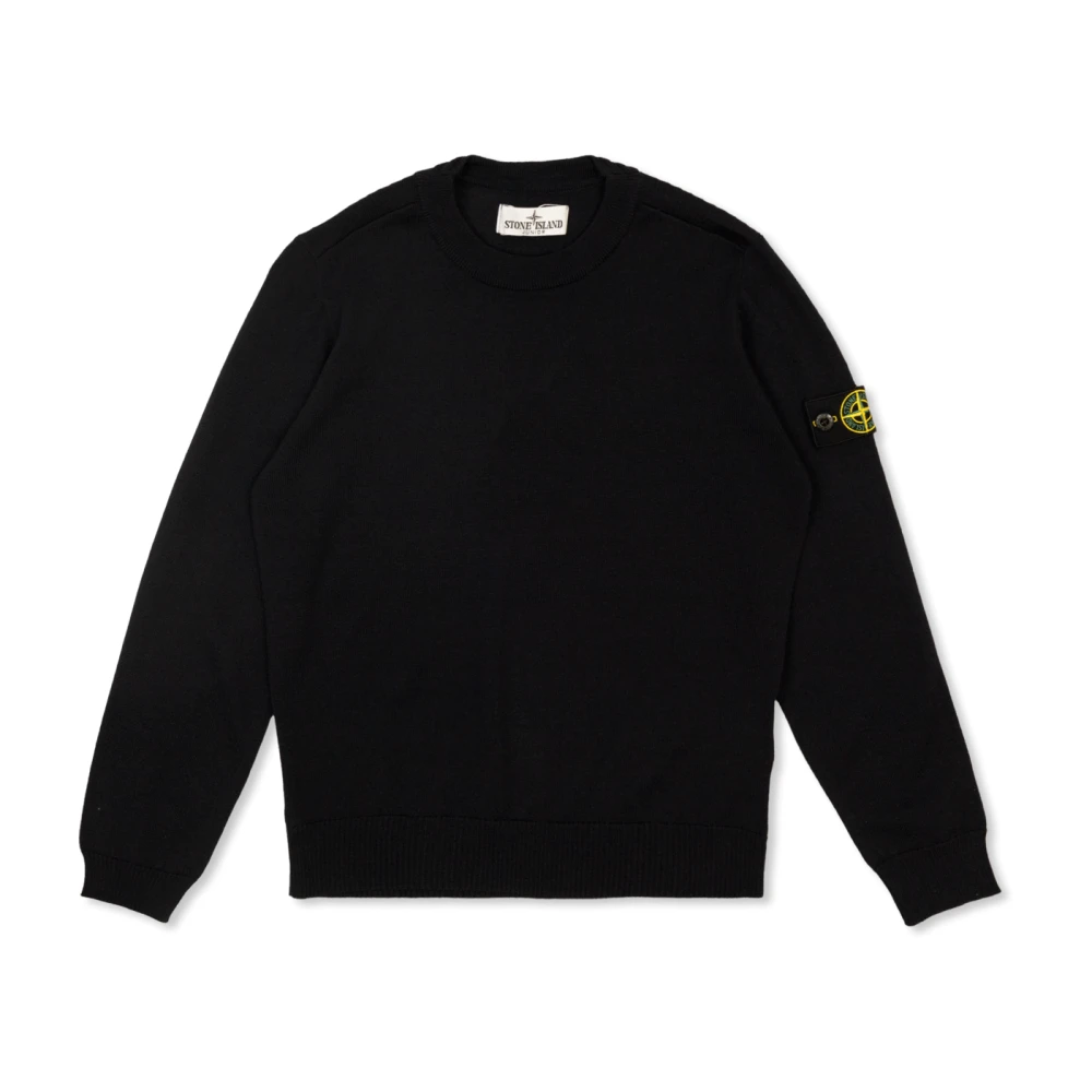 Stone Island Blue Kids Knitwear, Unisex, 8 Y, Wool Jumper