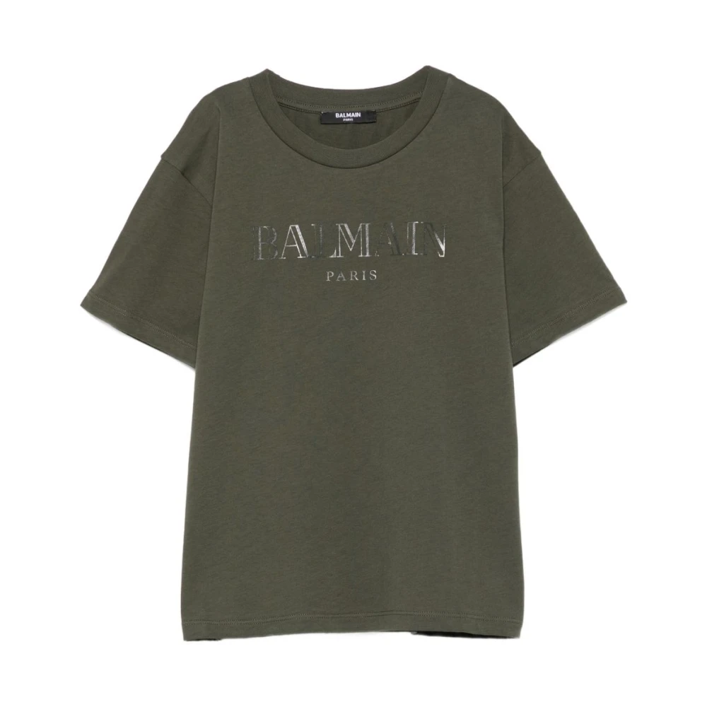 Balmain Boys Green T-Shirts And Polos - Kids Short Sleeve T-Shirts - 10 Y - Kids