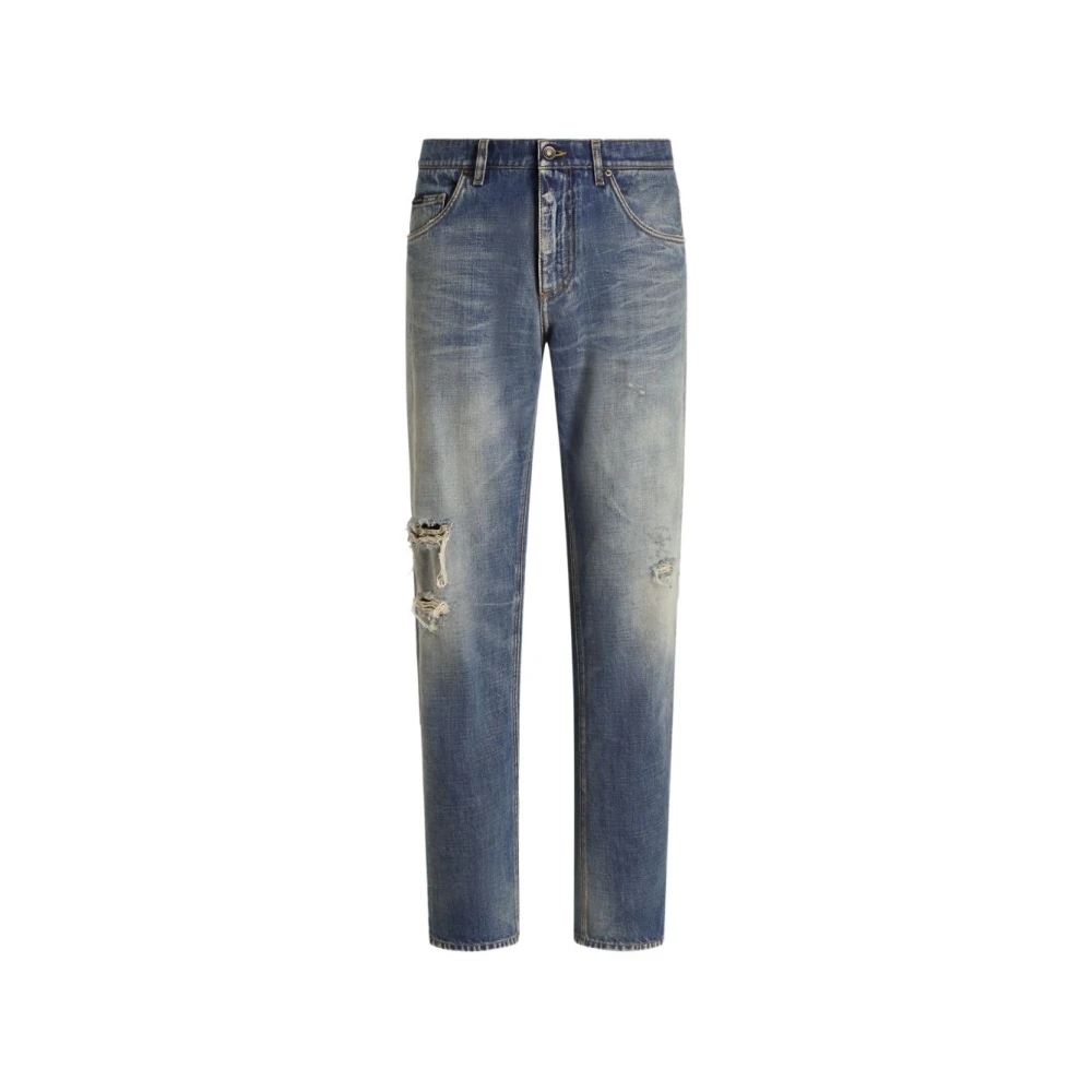 Dolce & Gabbana , Straight Fit Jeans, Male, Blue, L, Straight Jeans