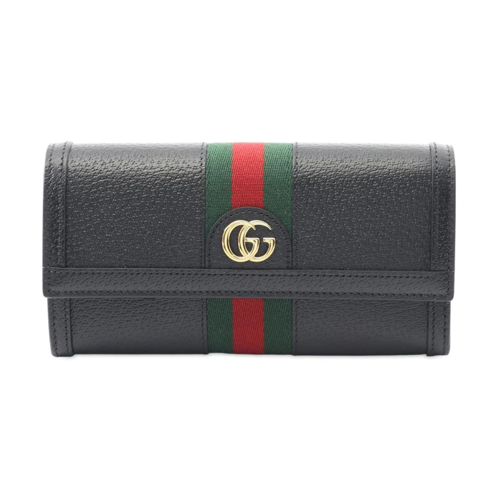 Gucci Vintage Women's Black Pre-Owned Gg Marmont Long Wallet