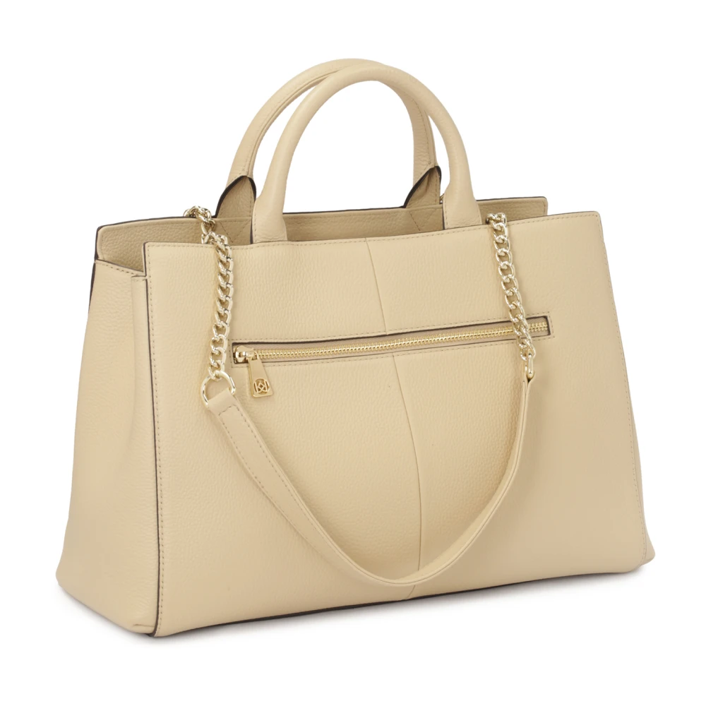 Kazar Beige leren handtas met dubbele handvatten Beige Dames