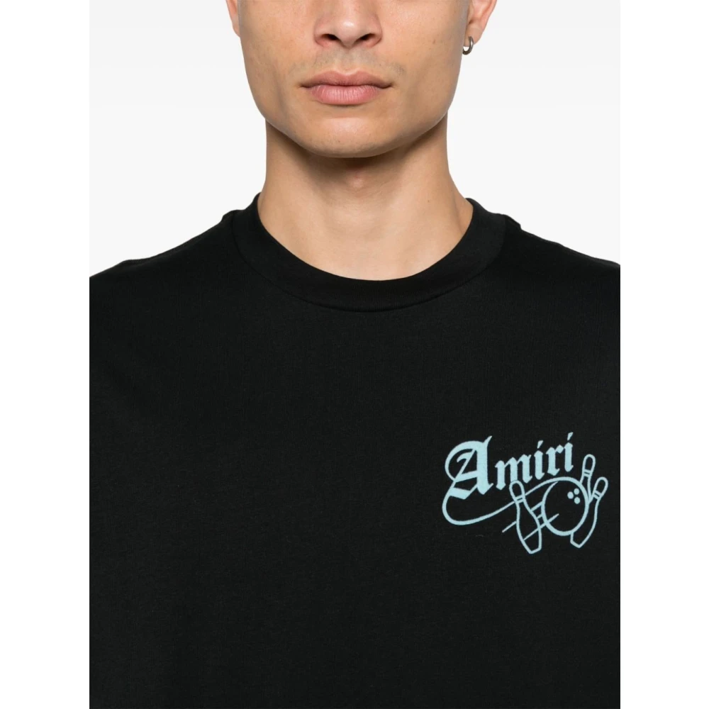 Amiri T-shirt met Logoprint Korte Mouwen Zwart Black Heren
