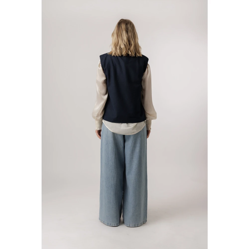Est'Seven Elegante Turtle Neck Top Donkerblauw Blue Dames