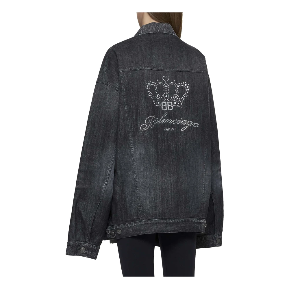 Balenciaga Oversized Unisex Denim Jacket Gray Dames