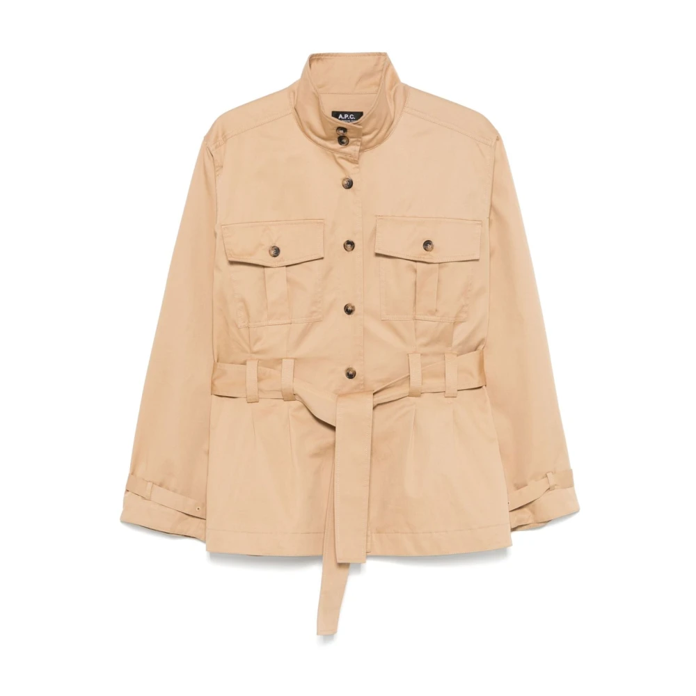 A.p.c. Beige Knoopsluiting Riemjas Zakken Beige Dames