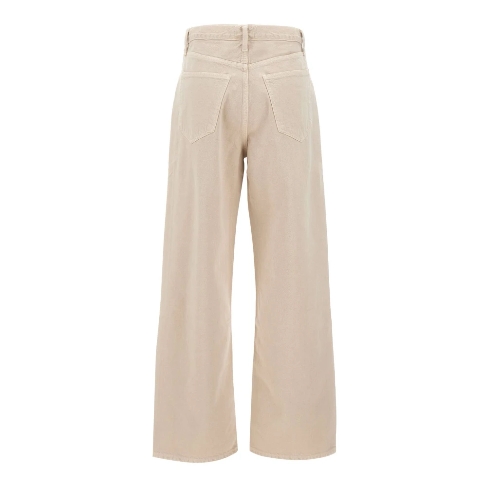 Agolde Beige Low Slung Baggy Jeans Beige Dames