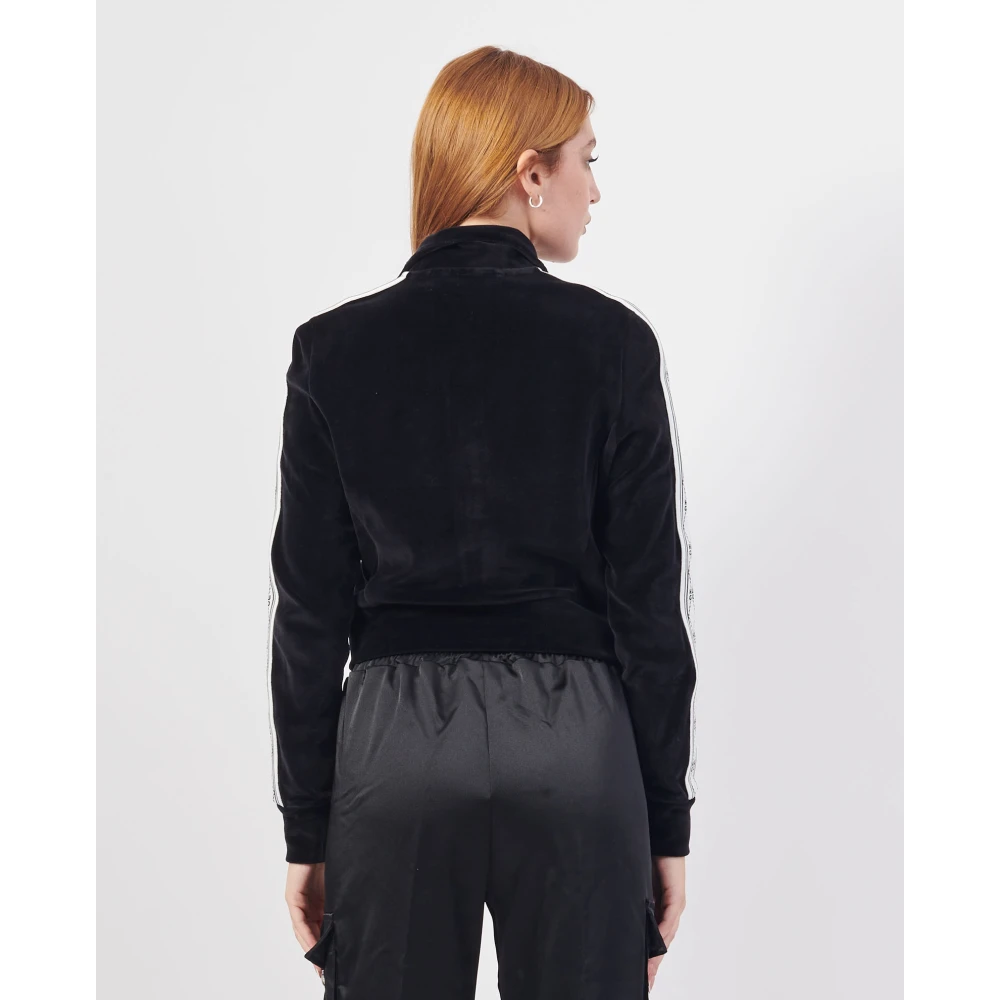 Hugo Boss Zwarte Geribbelde Gebreide Rits Trui Black Dames