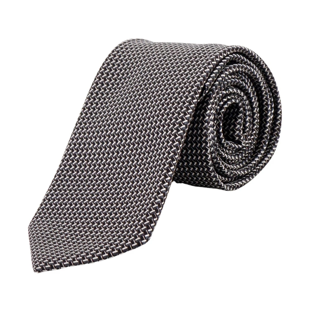 Tom Ford Zijden stropdas met micro-patroon Black Heren