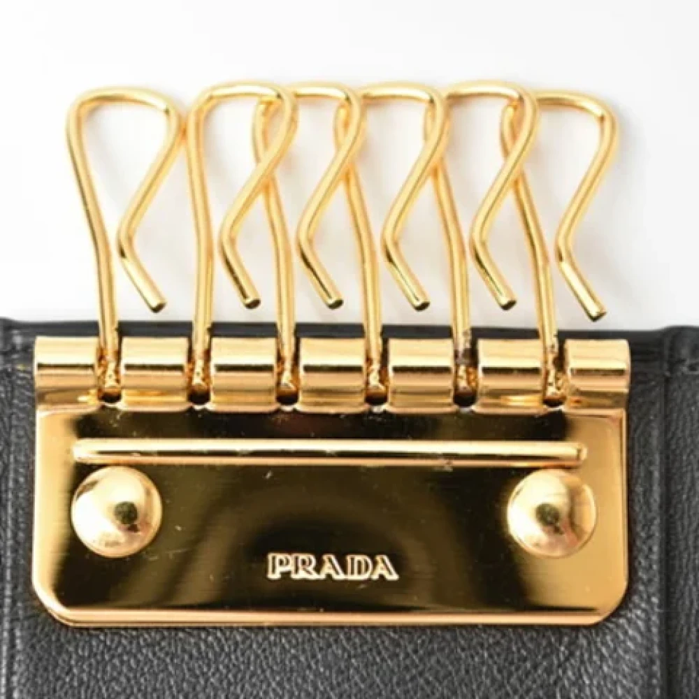 Prada Vintage Pre-owned Leather key-holders Black Dames