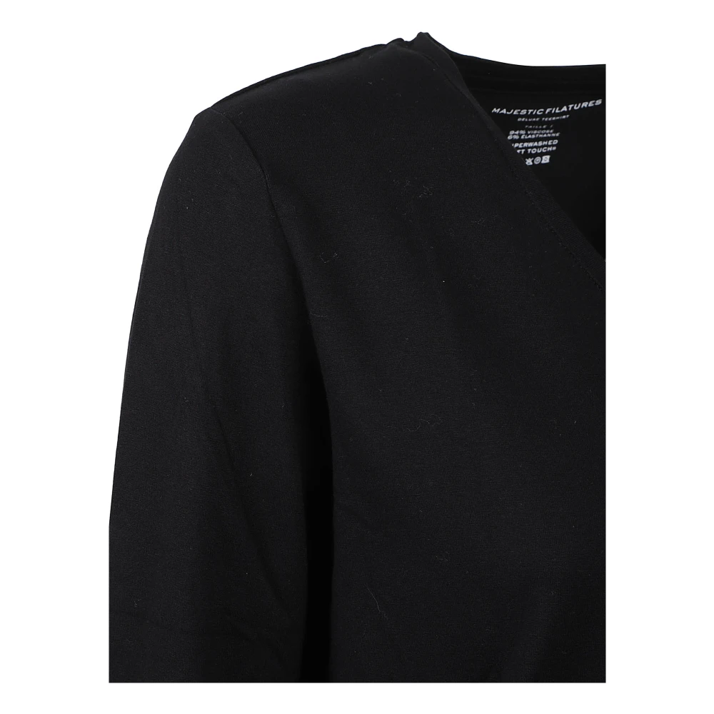majestic filatures Zwarte T-shirts en Polos Gemaakt in Italië Black Dames