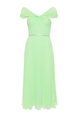 green-chiffon-asymmetric-midi-dress