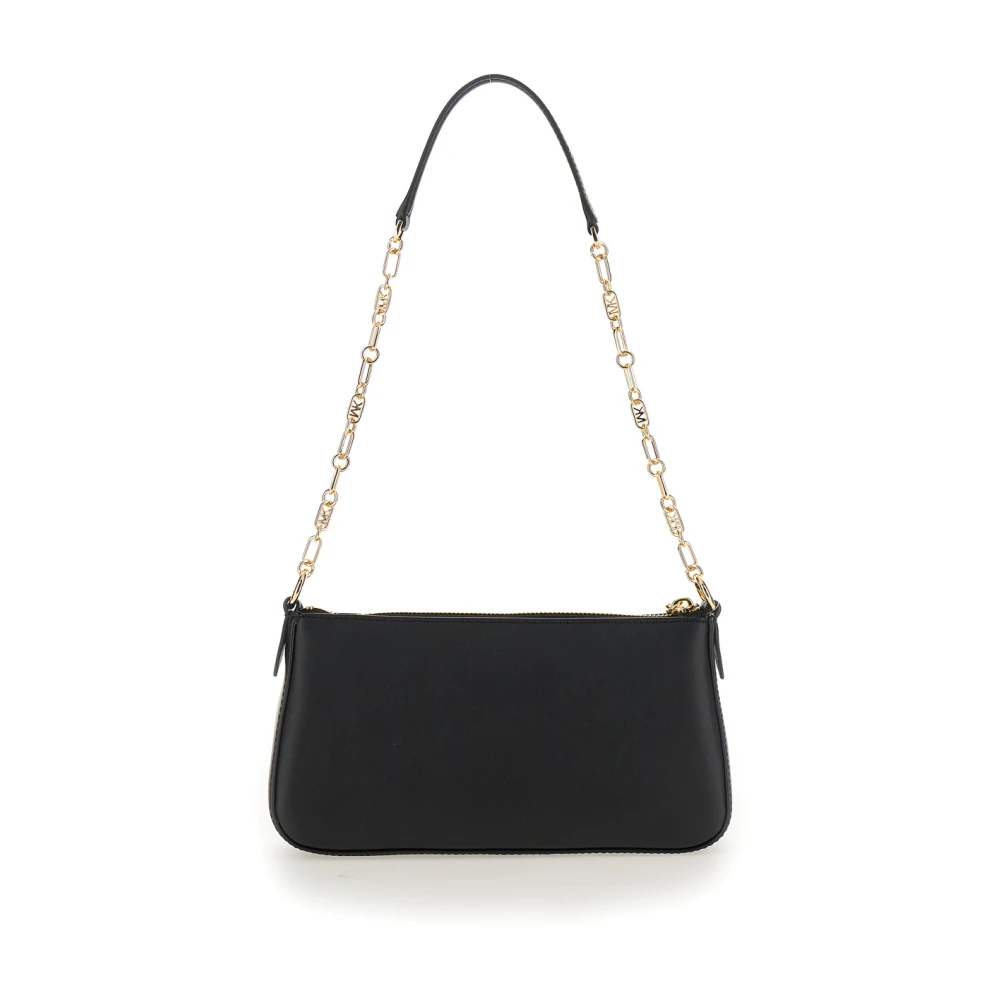 Michael Kors Zwarte Empire Schoudertas met Logo Plaque Black Dames