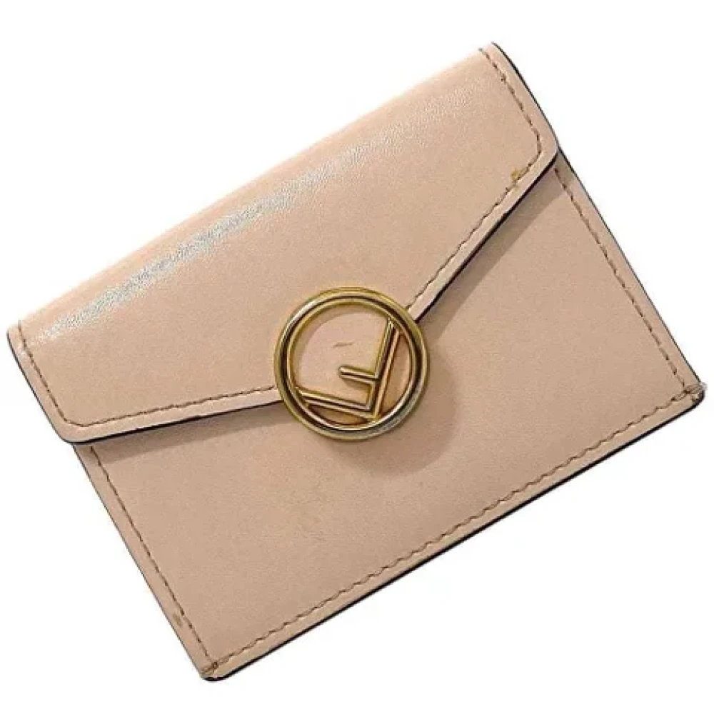 Fendi Vintage Pre-owned Leather wallets Beige Dames