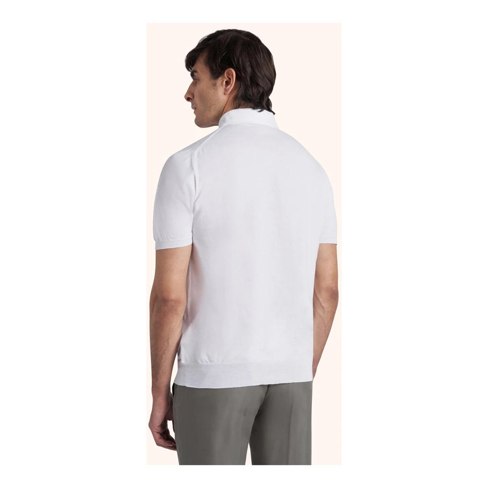 Kiton Zachte Katoenen Poloshirt White Heren