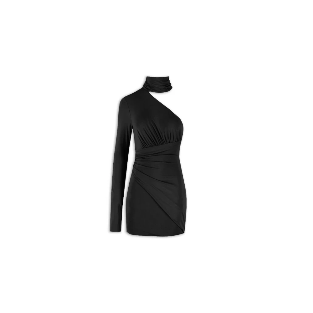 Aniye By Zwarte Mini One-Shoulder Lycra Jurk Black Dames