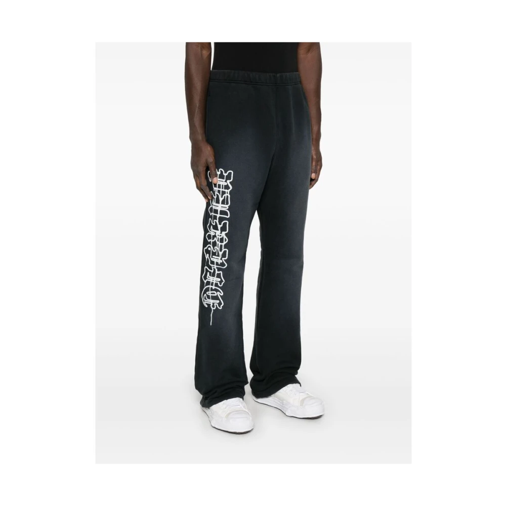 Purple Brand Flared Hem Trekkoordbroek Black Heren
