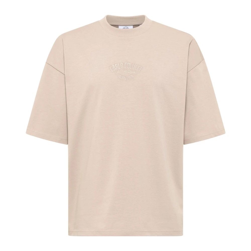 Carlo Colucci Beige T-Shirts, Male, Xl, The Knit Legend T-Shirt