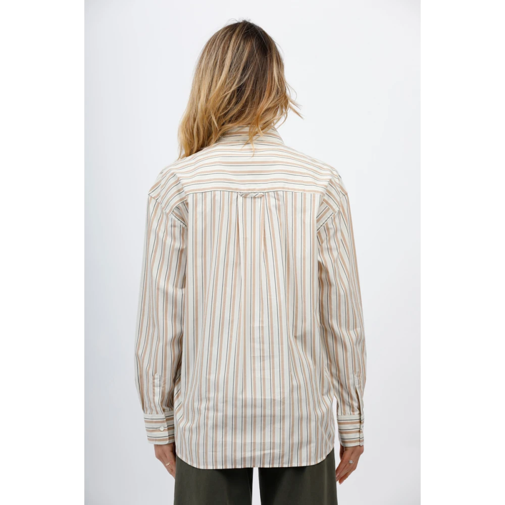 Aspesi Oversized Shirt met Knopenzakken Beige Dames