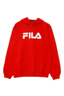 Röd hoodie med känguruficka