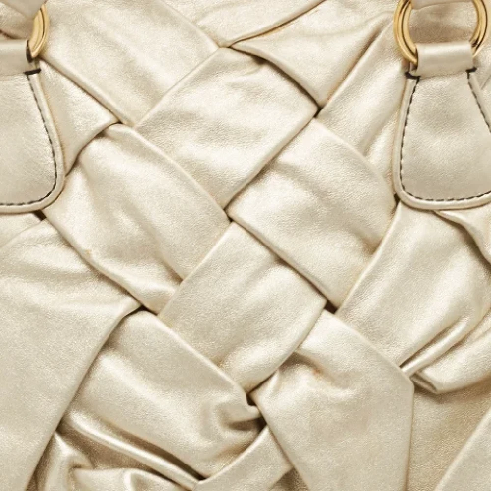Valentino Vintage Pre-owned Leather shoulder-bags Yellow Dames