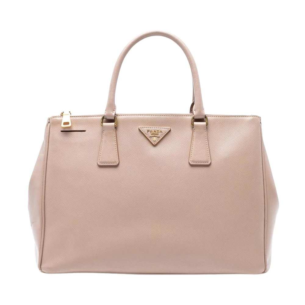 Prada Vintage Women's Brown Vintage Tote Bags, One Size, Pre-Owned Saffiano Leather Handbag