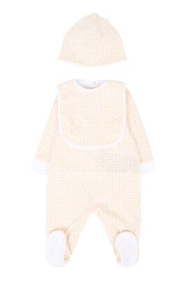 ensemble-beige-grenouillere-bonnet-bavoir
