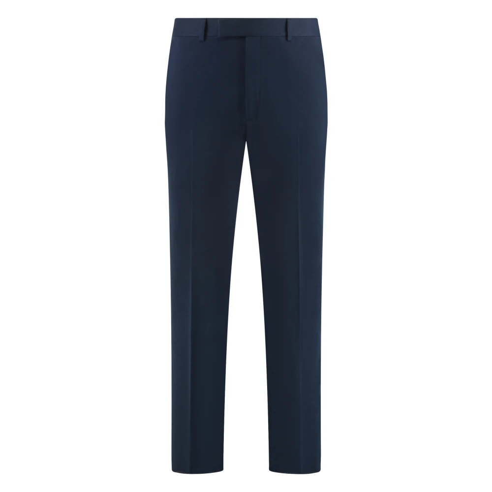 Gucci Blue Suit Trousers, Male, Xl, Cotton Gabardine Trouser With Web