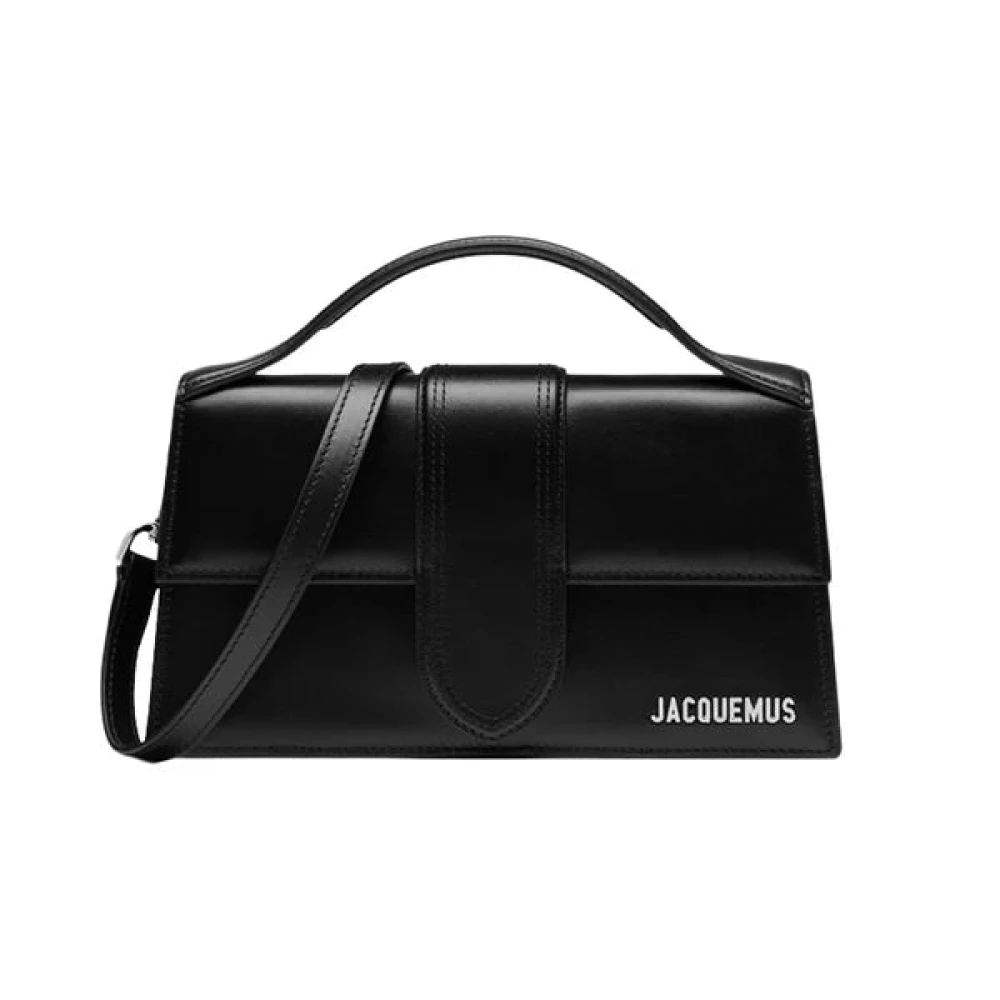 Jacquemus Zwarte leren crossbody tas met verstelbare band Black Dames