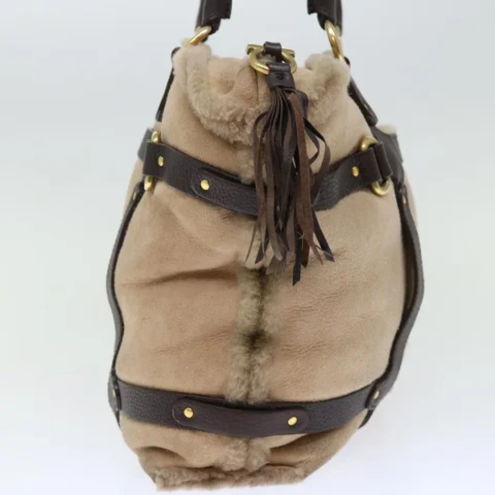 Salvatore Ferragamo Pre-owned Suede handbags Beige Dames