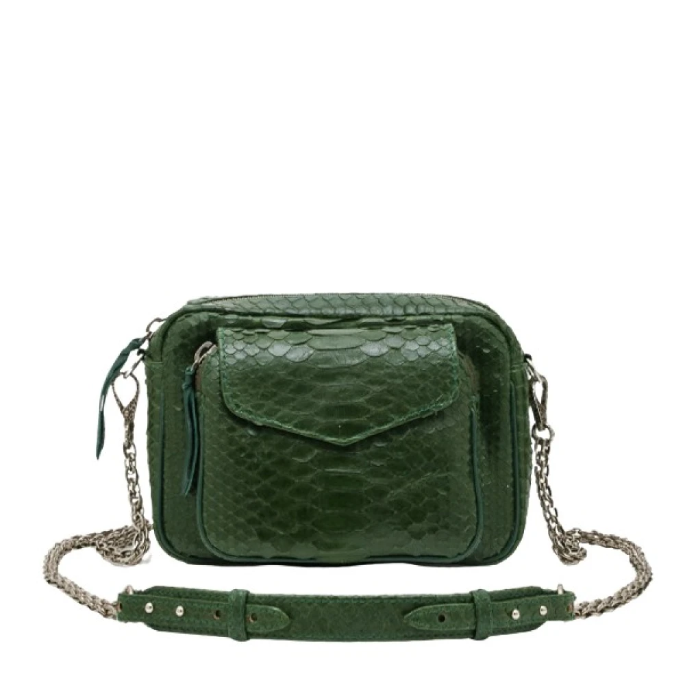 Claris Virot Python Crossbody Tas Green Dames