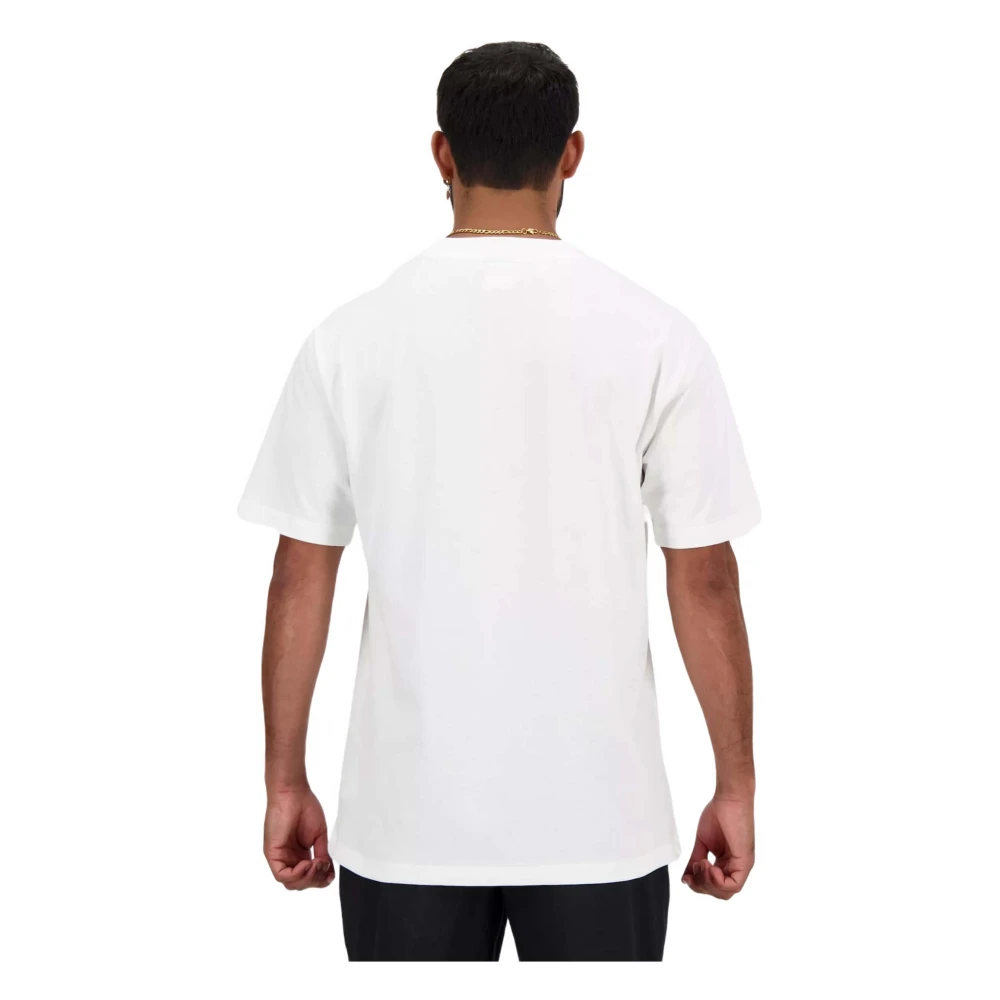 New Balance Atletiek Katoenen T-shirt White Heren