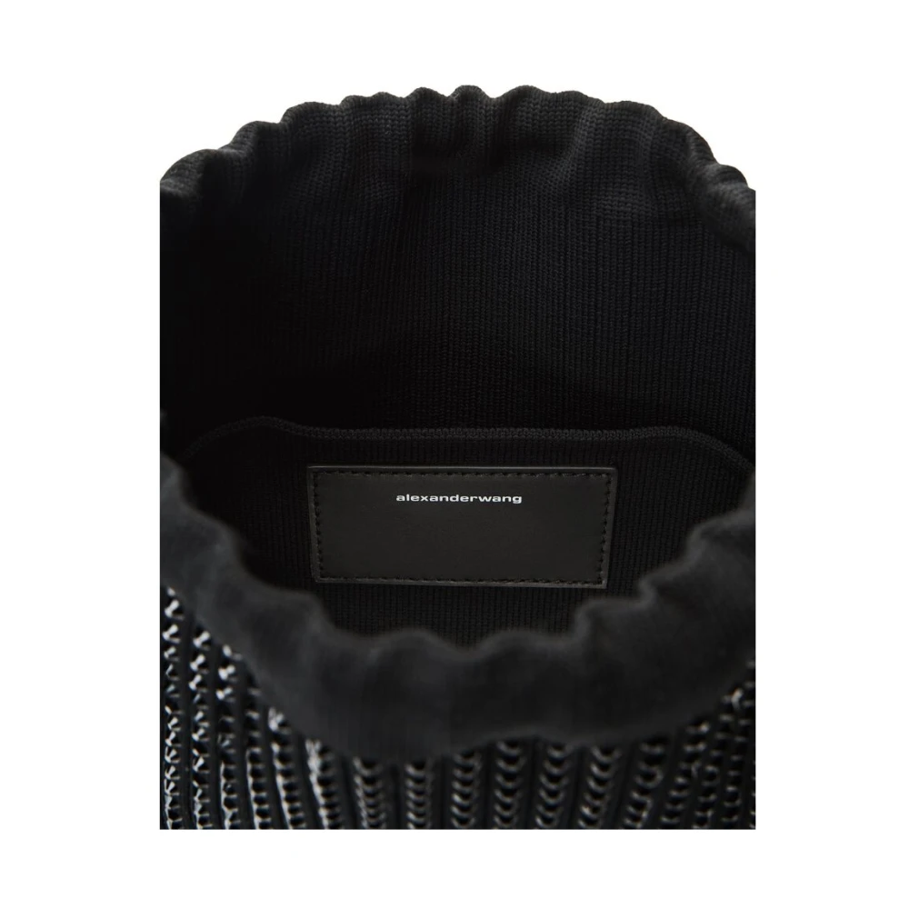 alexander wang Zwarte Kristalversierde Trekkoordtas Black Dames