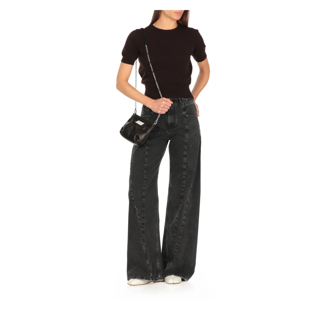 Maison Margiela Zwarte Gebreide Wollen Trui Black Dames