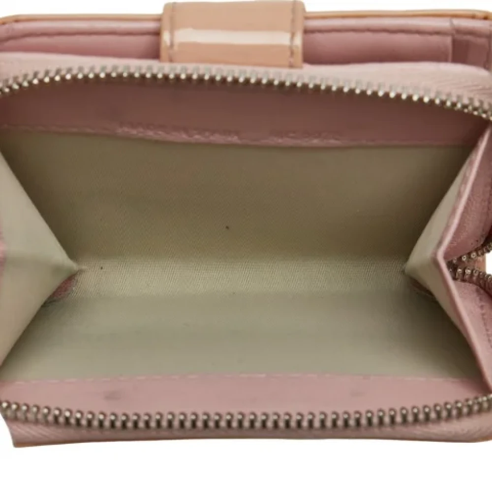 Dior Vintage Pre-owned Leather wallets Beige Dames