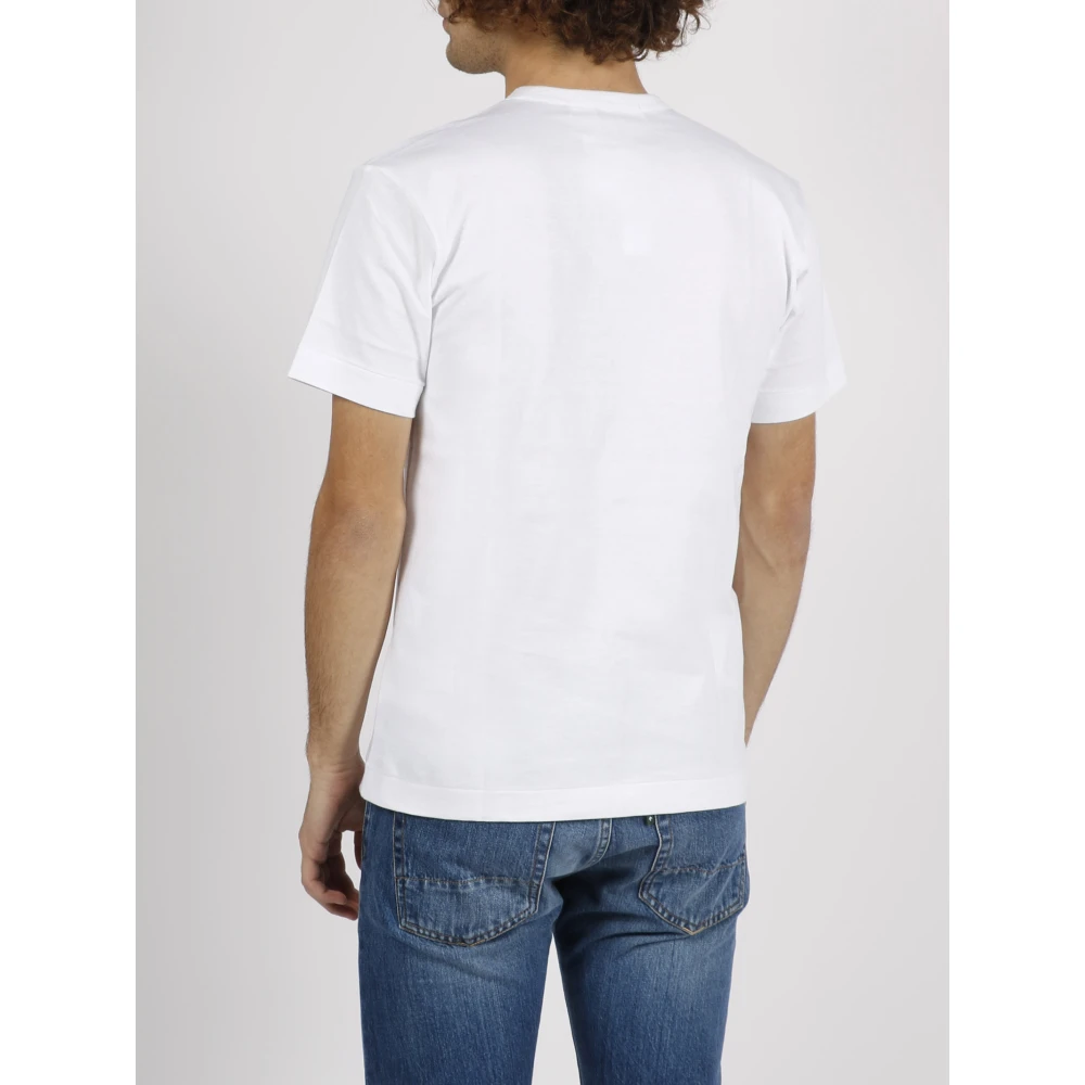 Comme des Garçons Play Katoenen T-shirt met letterprint White Heren