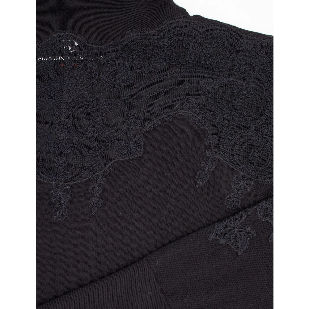 Ermanno Scervino Kanten Applicatie Coltrui Jumper Black Dames