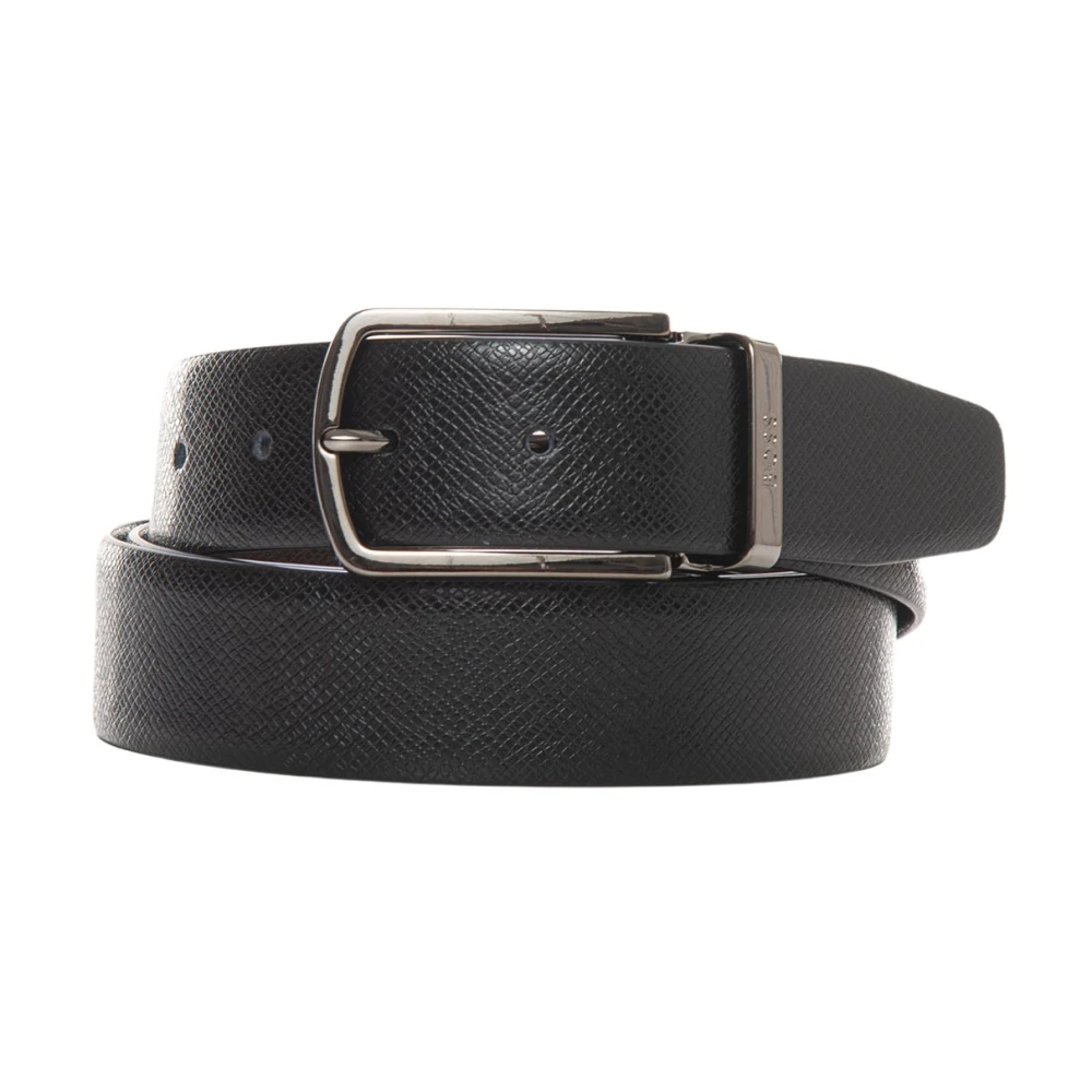 Boss Reversibele riem Black Heren