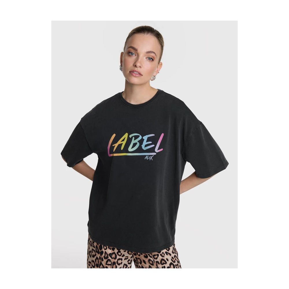 Alix The Label Gewassen Label T-shirt Gray Dames