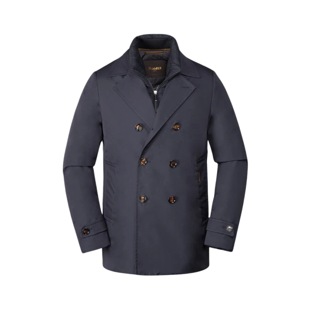 Moorer Men's Blue Down Jackets, L, Double-Breasted Coat