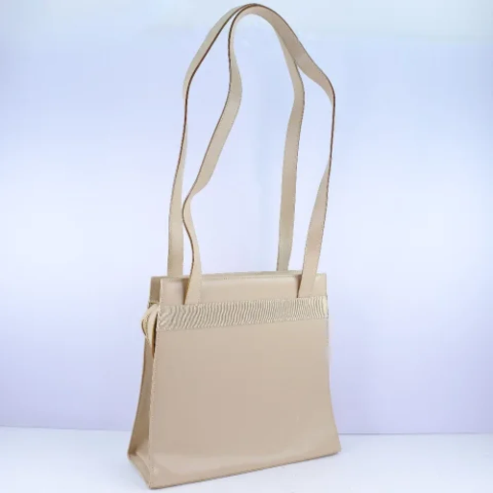 Salvatore Ferragamo Pre-owned Leather shoulder-bags Beige Dames
