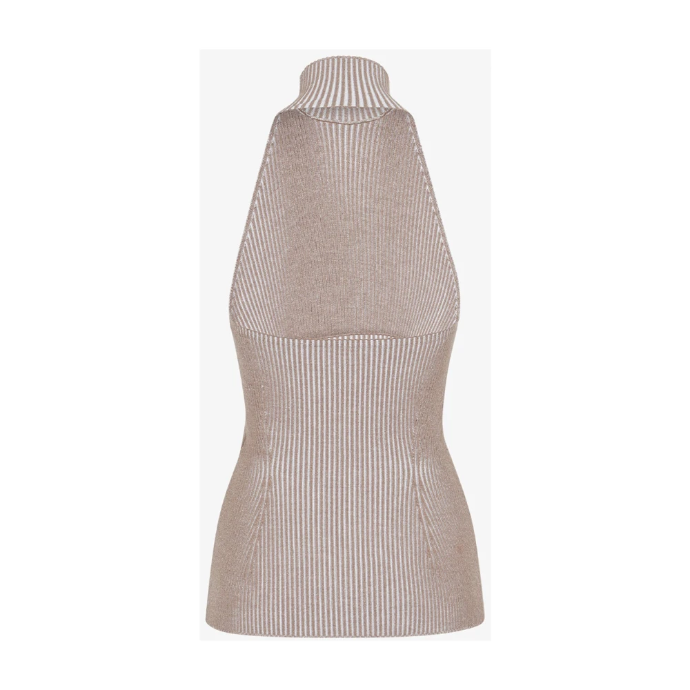 Fendi Grijze Mouwloze Halter Top Gray Dames