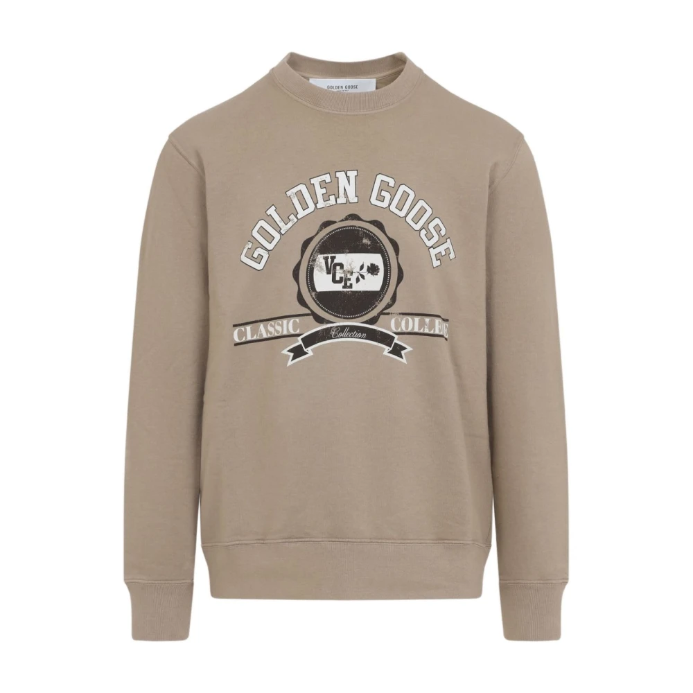 Golden Goose Men's Beige/Golden Journey Crewneck Sweatshirt