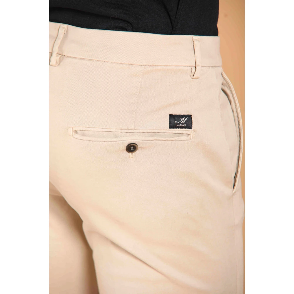 Mason's Slim Fit Gabardine Chino Broek Beige Heren