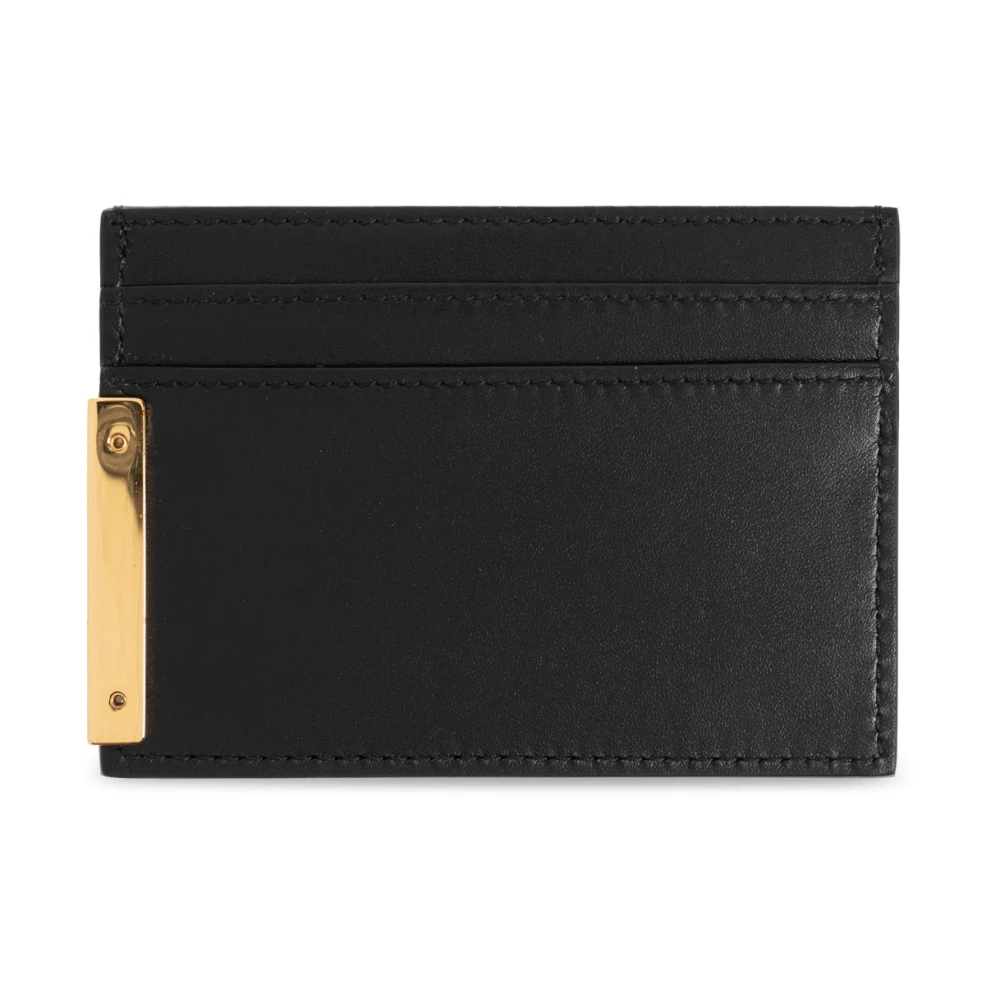 Moschino Leren kaarthouder Black Heren